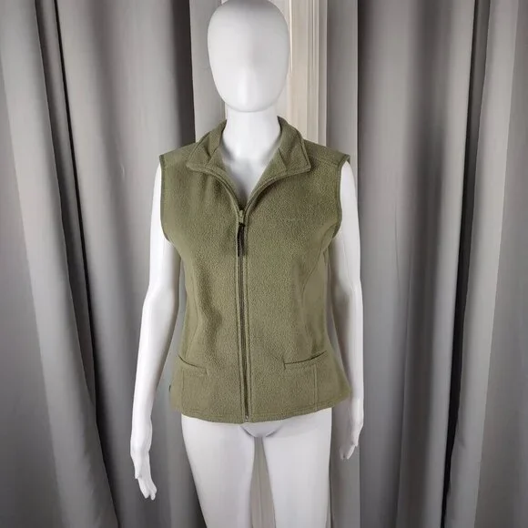 New York & Company NY Jeans Women’s Olive Green Full-Zip Fleece Vest Size Medium - Picture 2 of 10
